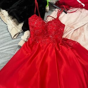 Red formal long dress juniors size 2